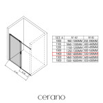 CERANO - Sprchový kout Santoro L/P - 8 mm - černá matná, grafitové sklo - 140x100x195 - posuvný CER-8050BD7305