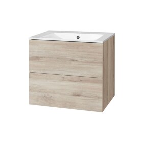 MEREO - Aira, koupelnová skříňka s keramickým umyvadlem 61 cm, dub Kronberg CN720