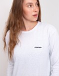 Tričko Patagonia W's L/S P-6 Logo Responsibili-Tee® Fiber White