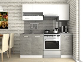 FRONTI Kuchyňská linka LUIZA III 180x120 - Bílá + beton