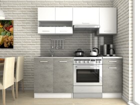 Kuchyňská linka Lulu III 120/180 beton/bílá
