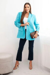 Sako s klopami elegantní tyrkysové UNI