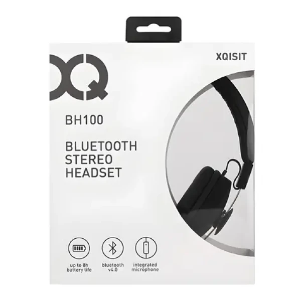 Xqisit BH100 černá / Bezdrátová sluchátka s mikrofonem / Bluetooth 4.0 / 40mm reproduktory / výdrž až 8 h (BH100)