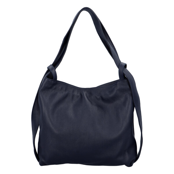 Prostorná dámská kožená kabelka Becky modrá