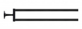 DURAVIT - Starck T Držák ručníků dvojitý otočný, délka 47 cm, černá mat 0099414600