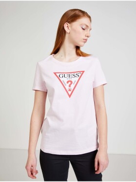 Světle růžové dámské tričko Guess dámské