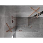 MEXEN/S - Mist H Duo sprchový kout dveře křídlové 115 x 80, transparent, měď kartáčovaná 8A5-115L-080P-65-00