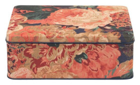 Plechovka obdelníková hluboká Sanderson - Very Rose Peony