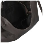 Trendy dámská kožená kabelka na rameno Anestis, tmavě hnědá