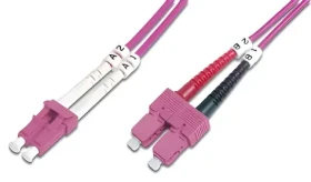 DIGITUS fialová / Optický patch kabel / LC-SC / Multimode OM4 / Duplex / 2 m (DK-2532-02-4)