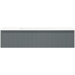 MEXEN/S - Rivel koupelnová skříňka 100 cm s umyvadlem Otis, 1 šuplík, reliéf , grafit mat/bílá mat 91A20-10023-1-BF66-W18M01
