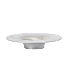 Ferm Living Kovový svícen Soothe Aluminium Ø 16 cm, stříbrná barva, kov