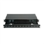 Intellinet 24-Port Cat6a Patchpanel geschirmt 1HE Kabeleinführung 90° abgewinkelt schwarz 24 portů patch panel 483 mm (1