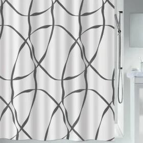 Spirella RIBBON sprchový závěs motiv stuhy 120 x 200 cm bílý / polyester