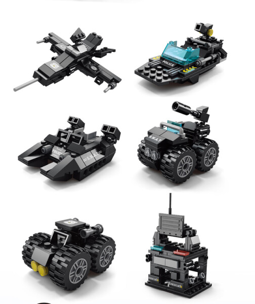 Mamido Stavebnice policejní vůz SWAT Tiger 6v1 371 dílů MT1132