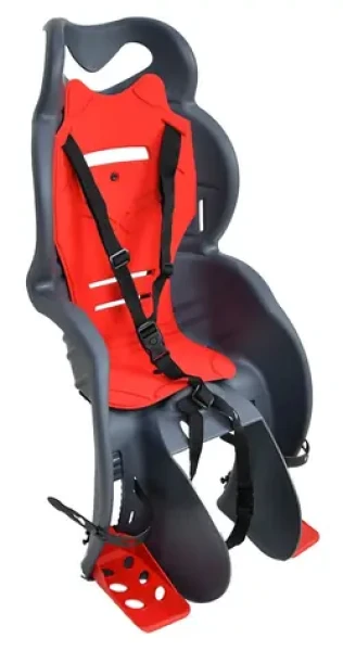 RULYT FLORIDA šedo-červená / Dětská cyklosedačka / na zadní nosič / nosnost 22 kg / pro kola 24-28"