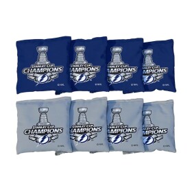 Fanatics Sada polštářů Tampa Bay Lightning 2020 Stanley Cup Champions 8-Piece Regulation Corn-Filled Cornhole Bag Set
