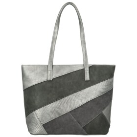 Módní dámská koženková kabelka na rameno Avery, tmavě stříbrná