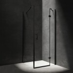 OMNIRES - MANHATTAN čtvercový sprchový kout s křídlovými dveřmi, 90 x 90 cm černá mat / transparent /BLMTR/ MH9090BLTR