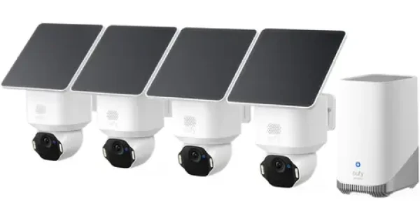 Anker eufy E42 bílá / HomeBase 3 + 4x IP kamera se solárním nabíjením / 360° / noční vidění / microSD / Wi-Fi / 4k (E8173322)