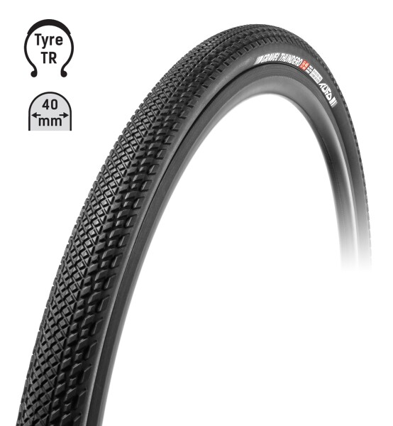 Plášť TUFO Gravel THUNDERO 700 x 40C, bezdušový, černý