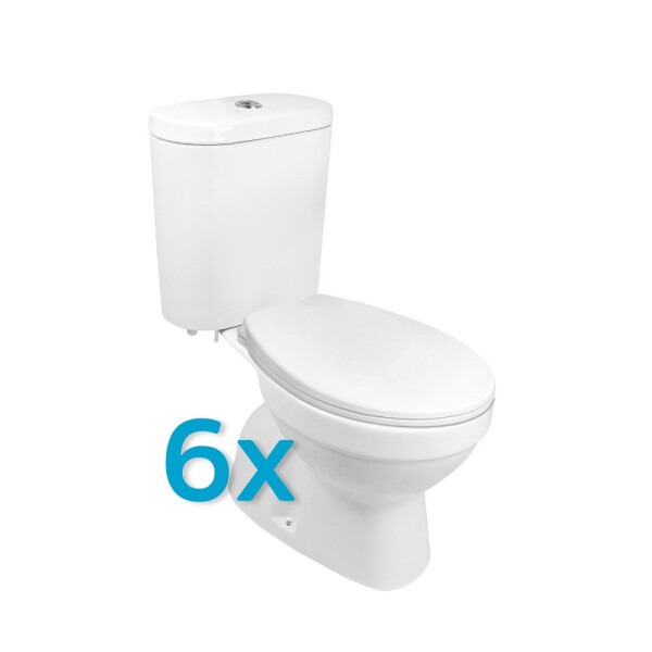 Mereo WC kombi, RIMLESS, spodní odpad s armaturou, 6ks VSD98AKCE6