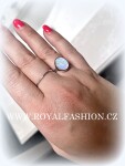 Royal Fashion stříbrný prsten GU-DR23090R-SILVER-MOONSTONE Velikost: 5 (EU: 49-50)