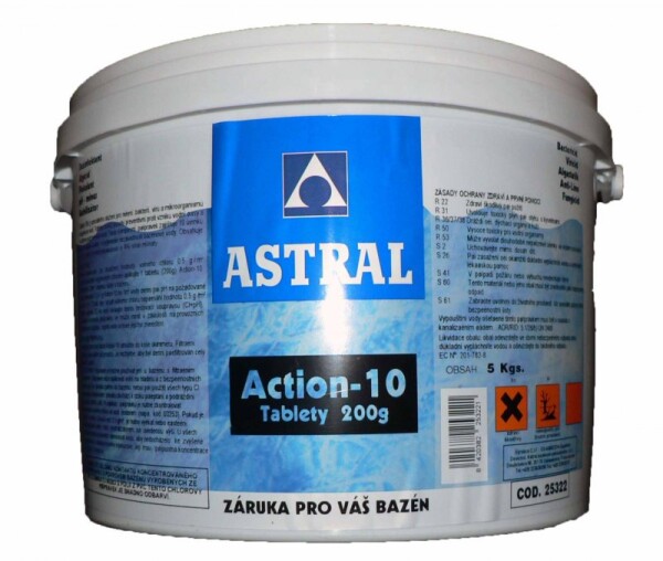 ASTRAL - bazénové příslušenství s.r.o. Action 10 200g tablety 5 kg (10-kombinace)