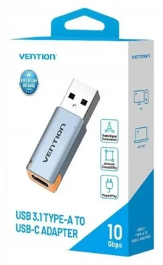 Vention USB-C na USB-A modrá / Redukce USB / USB 3.1 / 10 Gbit/s / OTG / hliník (CUAH0)