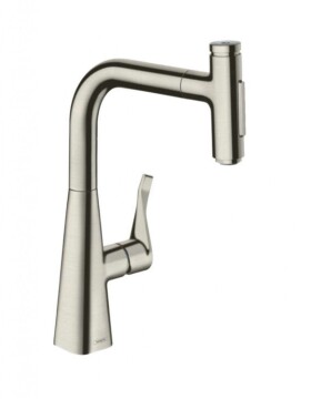 HANSGROHE - M71 Dřezová baterie Metris Select s výsuvnou sprškou, vzhled nerezu 73822800