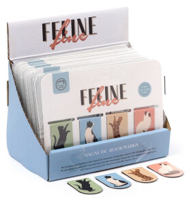 Záložky do knihy magnetické 4ks - Kočka Feline Fine