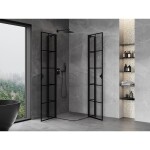 MEXEN/S - Mist Duo sprchový kout dveře křídlové 110 x 110, černá dekor, černá 8A4-110L-110P-70-77