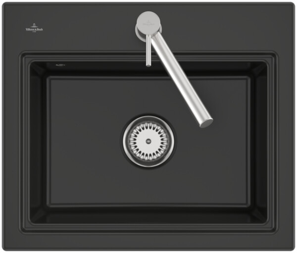 Keramický dřez Villeroy & Boch Subway Style 60 S, 336A01R7, Pure Black 336A01R7