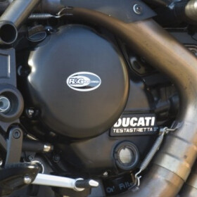 Kryty motoru RG Racing pro motocykly Ducati Diavel (spojka+vodní čerpadlo), černé (pár)