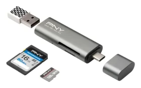 PNY Card Reader / Čtečka paměťových karet / USB-C / USB (R-TC-UA-3N1E01-RB)