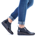 Kožené boty z hadí kůže Rieker W R474 černé 39