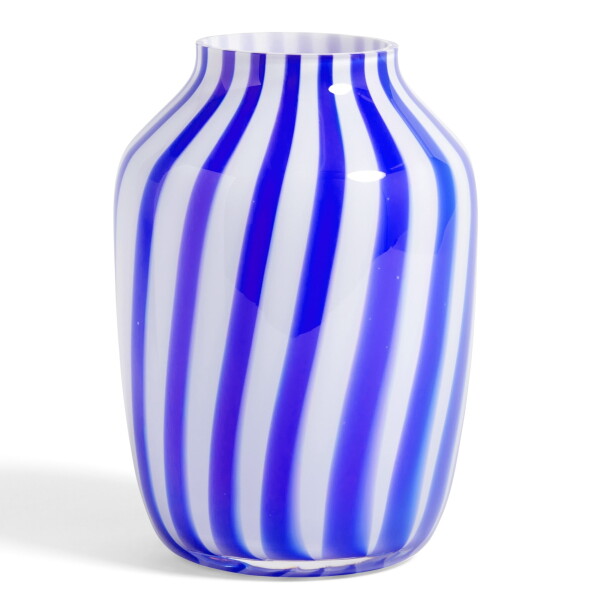 HAY Skleněná váza Juice High Blue, modrá barva, sklo