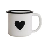 Eulenschnitt Smaltovaný hrnek na espresso Heart 70 ml, bílá barva, kov