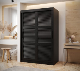 Šatní skříň Abi Zaluzja Rozměry: 120 cm, Barva korpusu + barva dveří: Černá + Černá