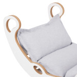 PLUSH NEST PLUSH NEST Dřevěné houpátko Mini XS 2v1 s polštářem (světle šedé / bílé)