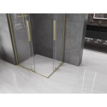 MEXEN/S - Velar L Duo sprchový kout, posuvné dveře 90 x 80, transparent, zlato kartáčovaná 871-090-080-02-03-55