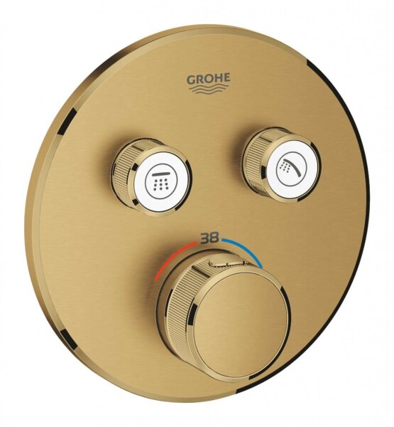 GROHE - Grohtherm SmartControl Termostatická sprchová baterie pod omítku, 2 ventily, kartáčovaný Cool Sunrise 29119GN0