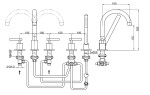 KOHLMAN - 5-ti otvorová vanová baterie s otočným výtokem QB242R