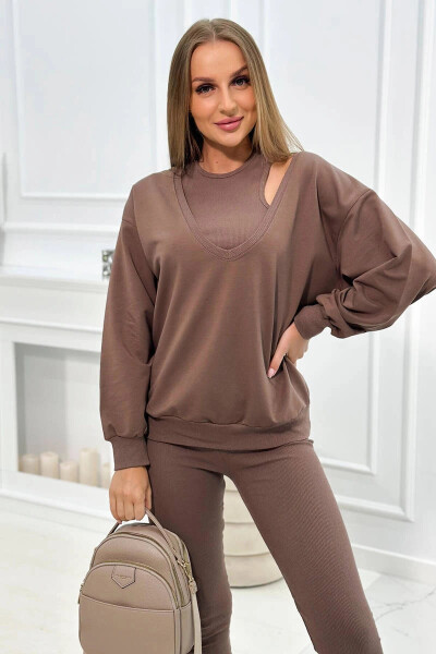 Set top legíny mocca UNI