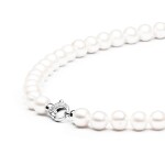 Luxusní perlový náhrdelník Ricarda 45 cm - sladkovodní perla, stříbro 925/1000, 45 cm Bílá