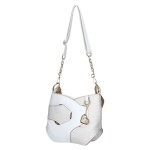 Trendy dámská semišová crossbody kabelka LB Gabriella, bílá