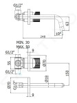 PAFFONI - Jo Umyvadlová baterie pod omítku s tělesem, 2-otvorová instalace, matná černá JO007NO70