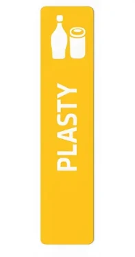 ALDA Samolepka pro odpadkový koš TITAN Plast žlutá / Samolepka / 17 x 95 cm