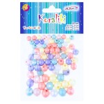 Korálky kulaté 80ks - PASTEL, mix velikostí