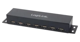 LogiLink USB hub černá / USB hub / 7x USB-A 2.0 / kovové tělo / napájecí adaptér (UA0148)
